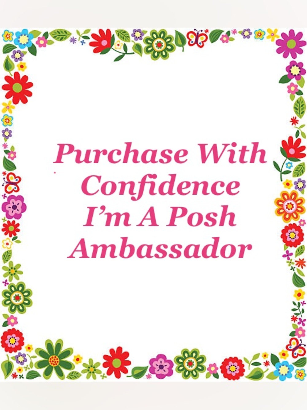 Posh Ambassador Floral Graphic Sign - Pink Text